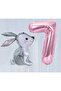 Rabbit Pink 7 Year Old Balloon Set Foil Set Rabbit Concept Birthday Set Age Balloon Set - 2