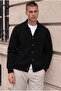 Palermo Oversize Thessaloniki Knitted Buttoned Men's Knitwear Cardigan - Black - 4