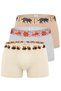 Cotton Lycra Flexible Fabric Printed Colorful Patterned Set of 3 Men's Boxers