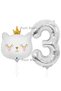 White Cat 3 Years Birthday Balloon Set White Cat White Kitty Concept Party Balloon Set White Cat Theme - 2