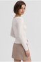 Women's White Boat Neck Long Sleeve Modal Cotton Basic Blouse - 3