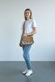 Authentic Patterned Suede Cover Hand and Shoulder Bag
