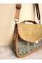 Authentic Patterned Suede Cover Hand and Shoulder Bag - 6