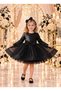 Girl's Long Sleeve Sequin Velvet Dress, Tulle Party and Birthday Dress