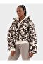 Onlbetty Women's Bat Sleeve Patterned Inflatable Coat Pumice Stone