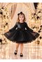 Girl's Long Sleeve Sequin Velvet Dress, Tulle Party and Birthday Dress - 3