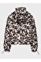 Onlbetty Women's Bat Sleeve Patterned Inflatable Coat Pumice Stone - 3