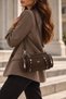 Women's Zipper Detailed Multi-Compartment Hand and Shoulder Bag - 2