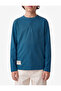 Label Detailed Cotton Crew Neck Long Sleeve Buttoned Henley Collar T-Shirt - 2
