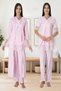 Effortt Pink Maternity Pajama Set with Dressing Gown