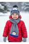 3-6 Years Old Penguin Figured Knitted Children's Scarf, Fleece Inside, Knitted Children's Scarf, Beanie and Gloves 3-Piece Set
