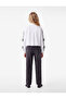 Cotton Bow Tie Long Sleeve Classic Collar Poplin Crop Shirt - 4