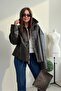 Leather Jacket with Hidden Pockets Aci Brown - 7