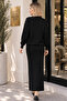 6109 Pearl Detailed Gilet Knitwear Set Black - 3