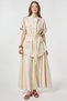 100% Cotton Piece Skirt Set Cream