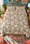 Beige Leaf Patterned Bedspread 200X220 Double Pique Set - 7