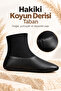 Unisex Black Genuine Sheepskin Thermo Mest - 5
