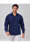 Men's Striped Crepe Fabric Long Sleeve Shirt - Comfortable Fit - 3