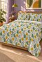 Yellow Floral Patterned Bedspread 200X220 Double Pique Set - 6