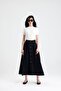 İzla long flared front buttoned side pockets skirt - 2