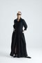 Ofre Front Buttoned Black Belted Long Dress - 3