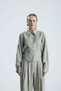 Mara Bird's Eye Detailed Stone Color Shirt