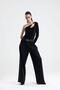 Valetta Single Sleeve Chain Detailed Black Body Suit