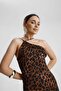 Sandra Asymmetrical Neckline Leopard Print Satin Evening Dress Evening Dress - 2