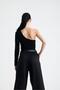 Valetta Single Sleeve Chain Detailed Black Body Suit - 4