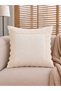 Ecru Cushion Cover with Scallop Detail