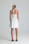 Opal Halter Neck Flounce White Dress with Bird's Eye Detail - 5