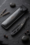 Stainless Steel Black Shaving Razor, Perfect Balance and Grip, Carrying Case and 5 Pcs Razors Gift
