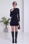 Women's Long Sleeve Ruffle Trim Smocked Mini Dress Stretchy Black, Brown, Red, Burgundy - 6
