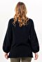 Long Sleeve Nevin Embroidery Detailed V-Neck Summer Shile Fabric Authentic Blouse Black Syh - 2