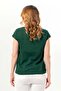 Short Cap Sleeve Gülizar Şile Bezi Summer Embroidered Blouse Green Ysl - 2