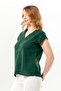 Short Cap Sleeve Gülizar Şile Bezi Summer Embroidered Blouse Green Ysl - 4