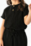 Short Sleeve Western Summer Muslin Girls' Tshirt Black Syh - 2