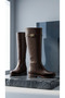 Women's Frida Flat-Soled Below-The-Knee Buckle Boots - Coffee Leather - 6