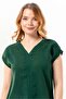 Short Cap Sleeve Gülizar Şile Bezi Summer Embroidered Blouse Green Ysl - 5