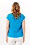 Short Cap Sleeve Gülizar Şile Bezi Summer Embroidered Blouse Turquoise Trkz - 2