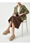 Plus-Plus029-1428 Women's Daily Thick Light Sole Beige Straw Knitted Patterned College Shoes - 6