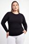 Women's Plus Size Crew Neck Long Sleeve Bodysuit - Cotton Lycra, Stretchy and Comfortable Fit - 3