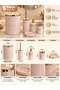Marble Pattern Bathroom Set / Toilet Brush Holder, Liquid and Solid Soap Dispenser, Waste Bin, Toothbrush Holder - 7