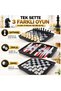 Magnetic Chess Checkers Backgammon Set of 3 32 cm Foldable Portable Intelligence Game Educational Game Set - 3