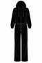 Black Velvet Zippered Oversize Women's Tracksuit Bottom and Top Set
