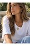 Women's Gold 316L Stainless Steel White Enamel Detailed Antique Design Necklace "Aegis Necklace" - 5