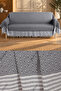 Natural Buldan Work Arms Knitted Sofa Sofa Bed Seat Cover 180x300 Large Size Cotton Woven-anthracite