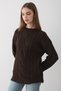 Women's Brown Knitted Patterned Sweater - 3