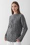 Women's Anthracite Knitted Patterned Sweater