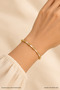 Detailed Square Zircon Stone Gold cm 316L Stainless Steel Women's Bracelet - 4
